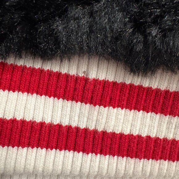 Disney X Forever 21 Mickey Mouse Faux Fur Bomber Jacket Black Red Womens Size S - Picture 15 of 15